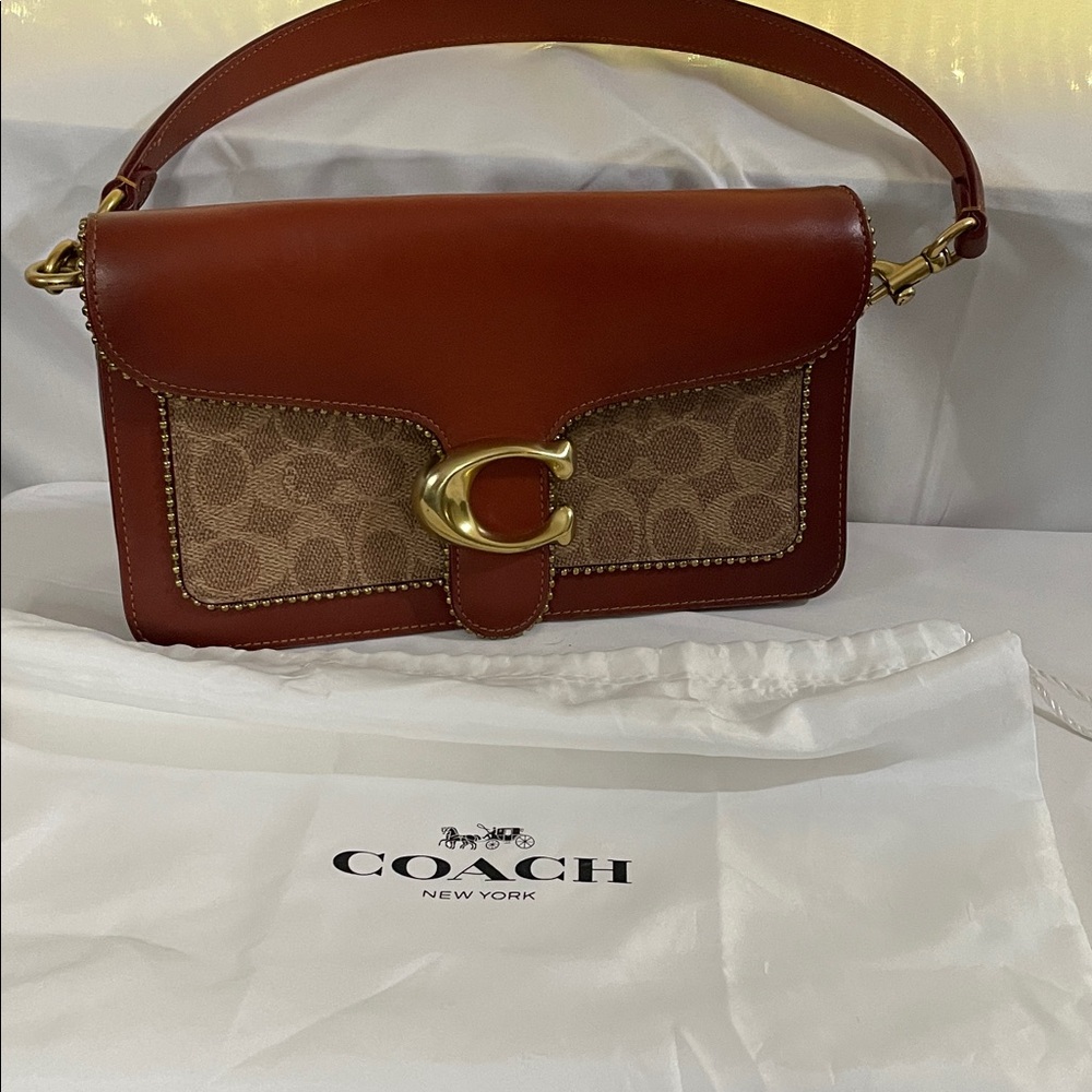 Coach Tan and Brown Shoulder Bag